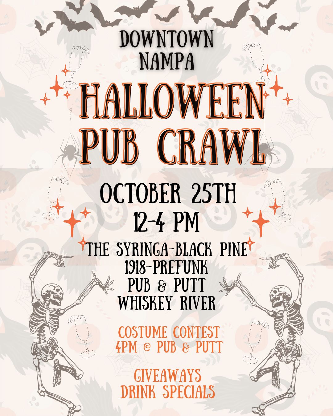 Downtown Nampa Halloween Pub Crawl flyer
