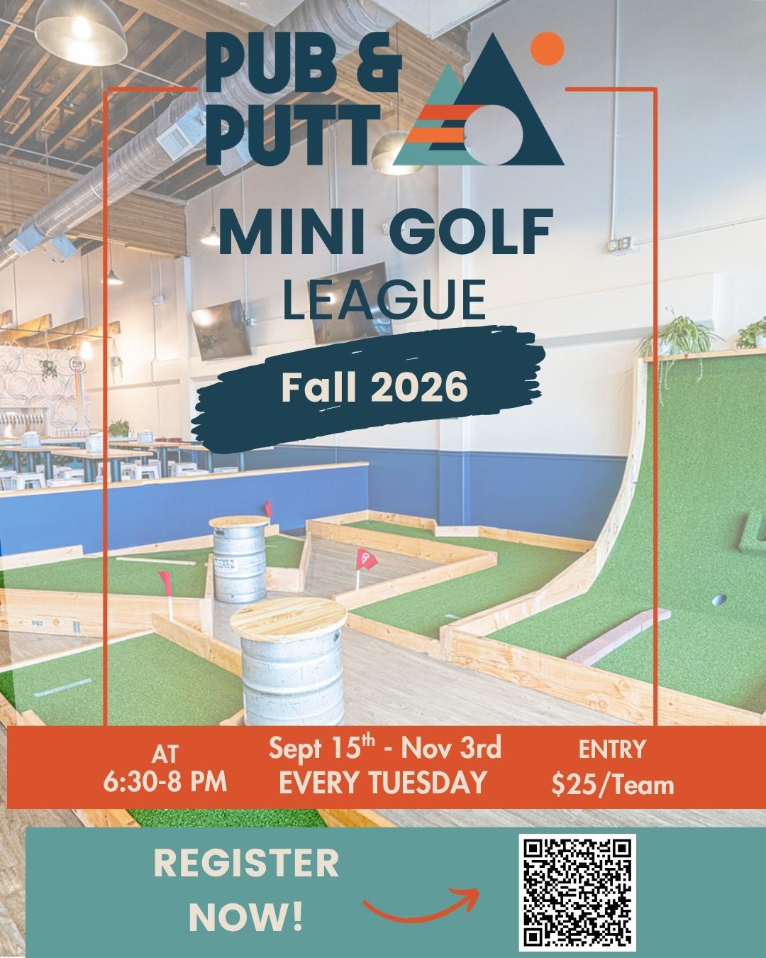 Fall 2026 Mini Golf League flyer